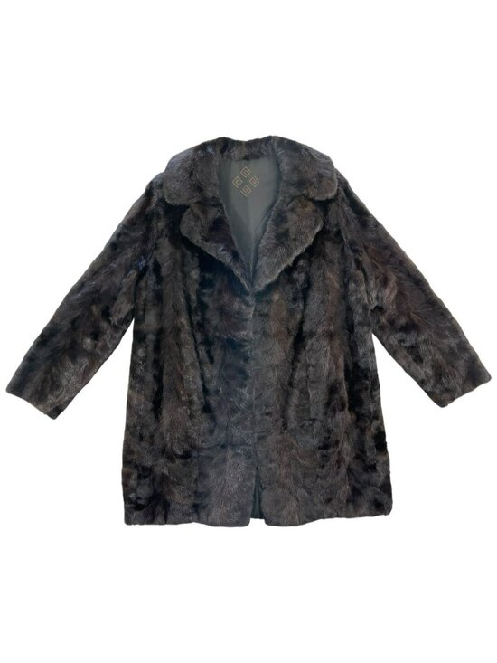 Source Unknown Jackets & Blazers - Vintage Mink Fur Brown Jacket Genuine Fur Coat Greek Key Lining Elegant Wmn's S